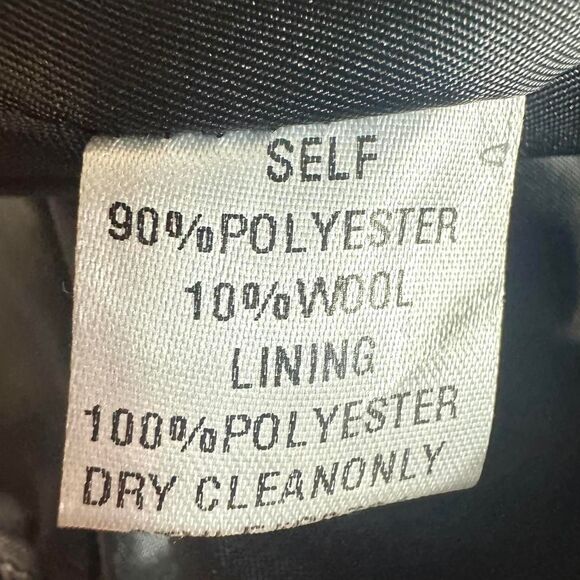 Dee Dee Wool Gray Blue Plaid Mini Skirt Pockets Side Slit Womens L Preppy Grunge - Picture 7 of 8